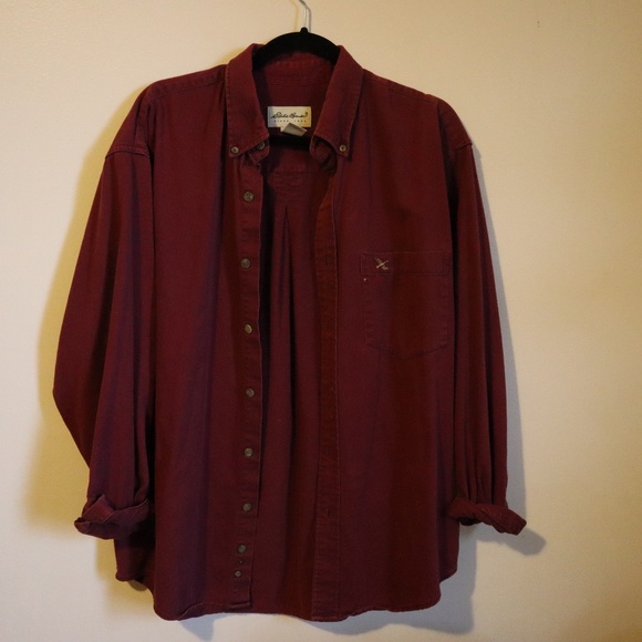 Eddie Bauer vintage red oversized button up - Picture 2 of 6